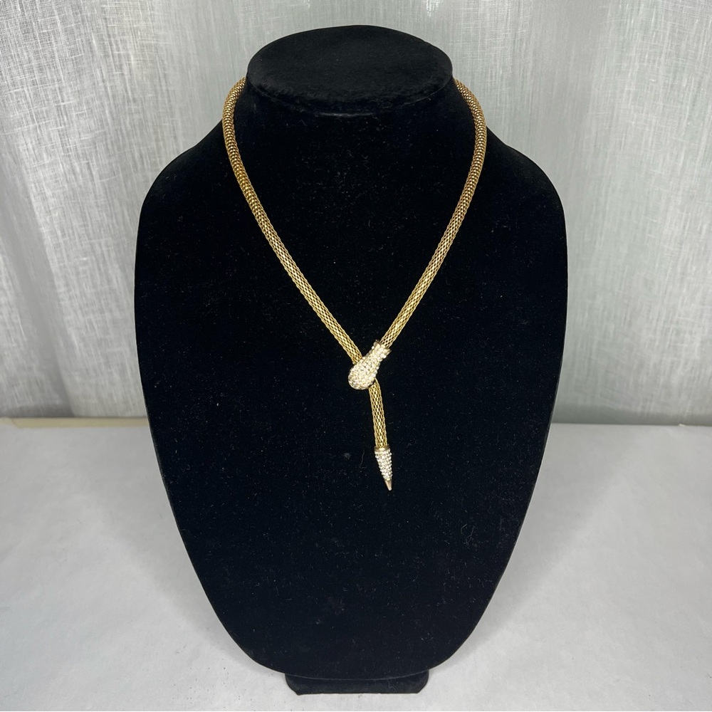 A beautiful golden snake necklace